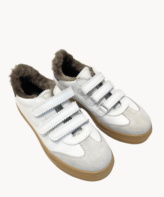 Marie Morenz Klettsneaker Weiss Lammfell - Marie Morenz