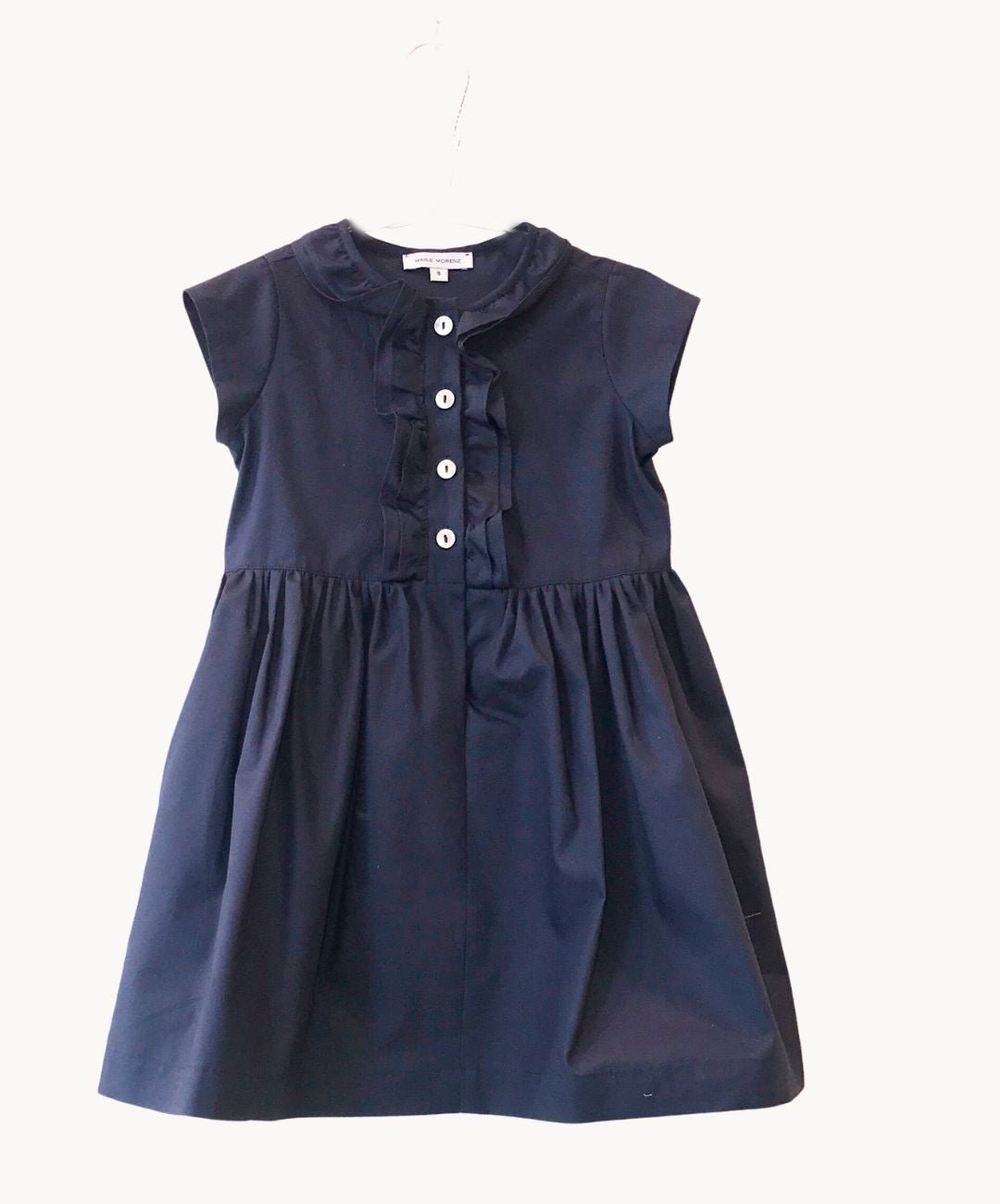 Marie Morenz Rüschenkleid Marine Baumwolle - Marie Morenz