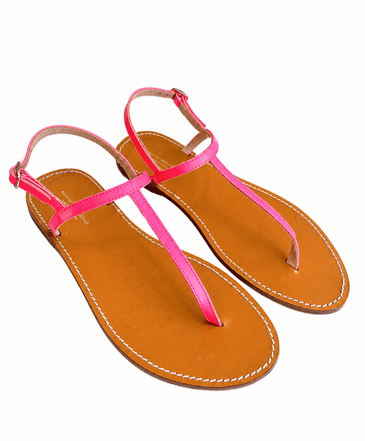 Marie Morenz Sandale Leder Zehentrenner Neonpink Damen - Marie Morenz