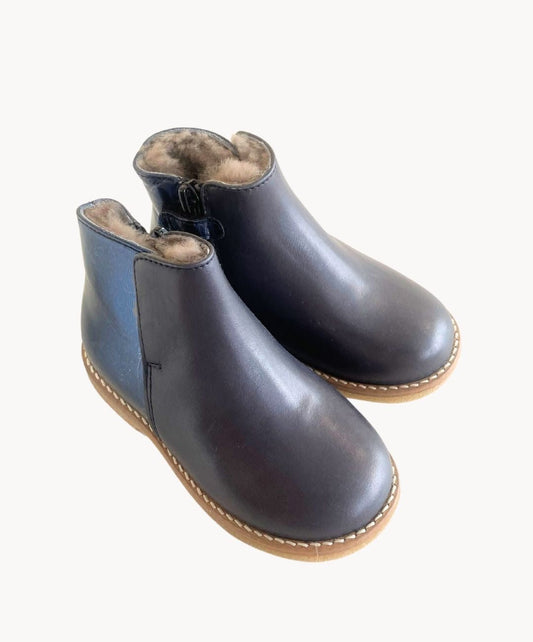 Marie Morenz Stiefelchen 3007 Metallic/ Bleu Lammfell gefüttert - Marie Morenz