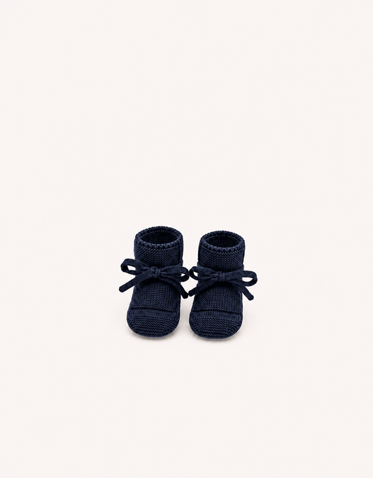 Marie Morenz Strickschuhe Merinowolle Marine Onesize0-1 Jahr - Marie Morenz