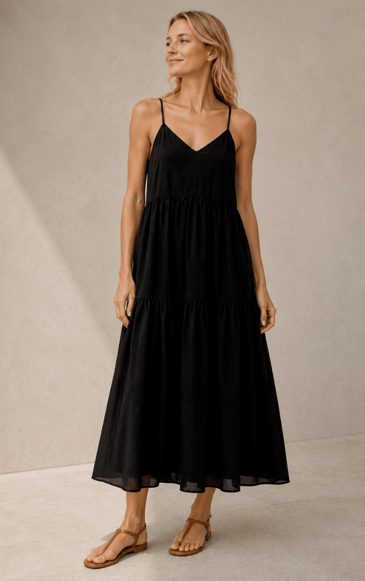 Marie Morenz Volantkleid schwarz Baumwolle - Marie Morenz