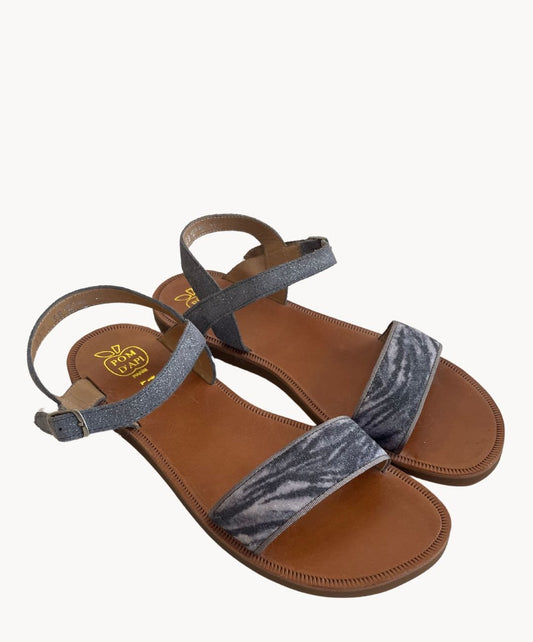 Pom D'Api Buckle Tao Gliter Leo Grau - Marie Morenz