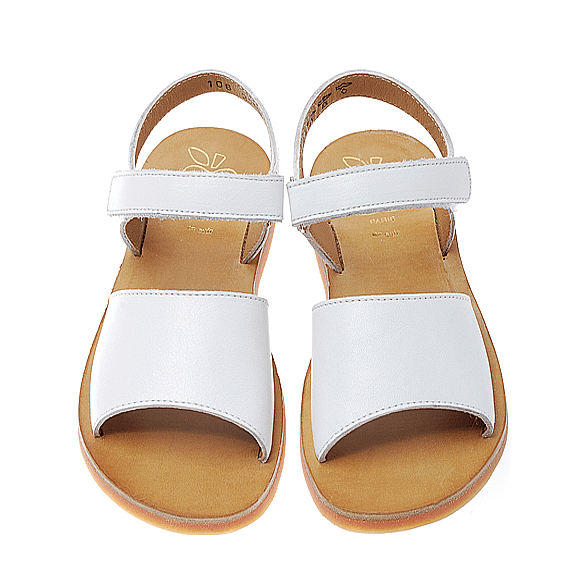 Pom D'Api Plagette Velcro Bianco Kinder - Marie Morenz