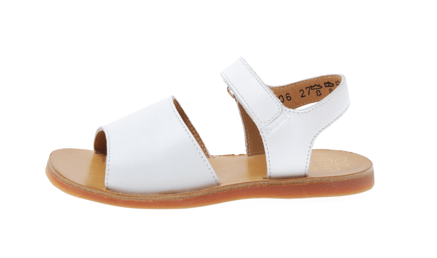 Pom D'Api Plagette Velcro Bianco Kinder - Marie Morenz
