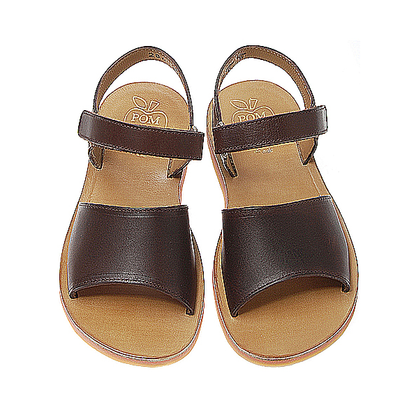 Pom D'Api Plagette Velcro Kinder Marron - Marie Morenz
