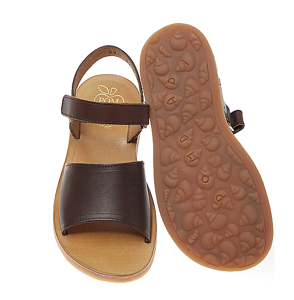 Pom D'Api Plagette Velcro Kinder Marron - Marie Morenz