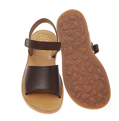 Pom D'Api Plagette Velcro Kinder Marron - Marie Morenz