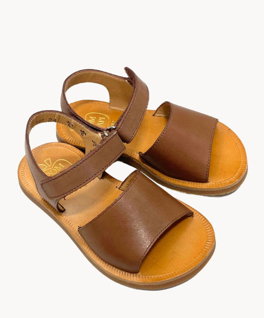 Pom D'Api Plagette Velcro Kinder Marron - Marie Morenz