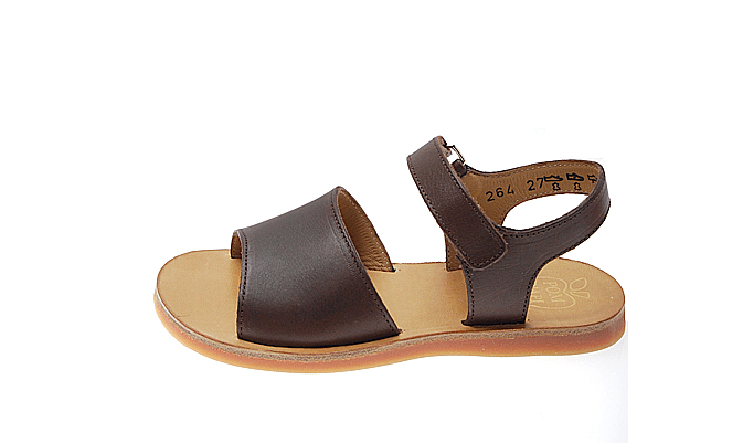 Pom D'Api Plagette Velcro Kinder Marron - Marie Morenz