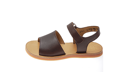 Pom D'Api Plagette Velcro Kinder Marron - Marie Morenz
