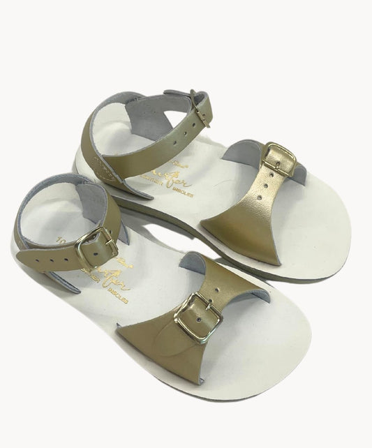 Saltwatersandals Sandale Surfer Gold Kinder - Marie Morenz