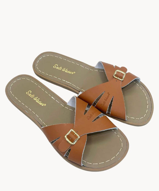 Saltwatersandals Slide Sandale Tan Dame - Marie Morenz